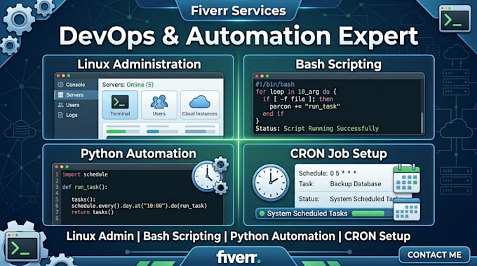 do linux system administration, bash and python scripting
