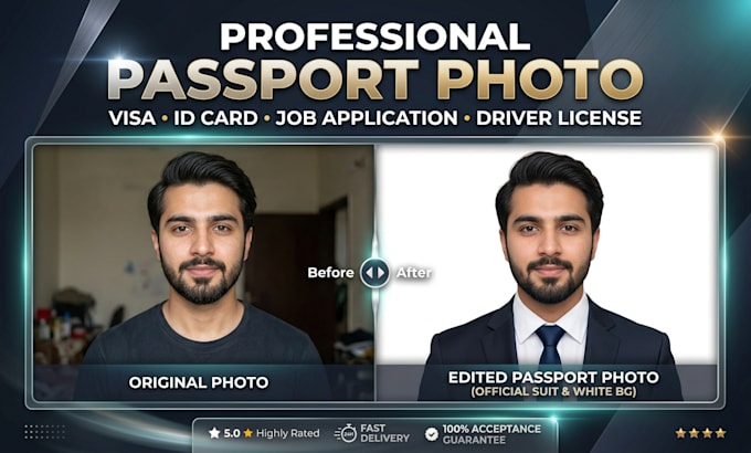 create professional passport size photos
