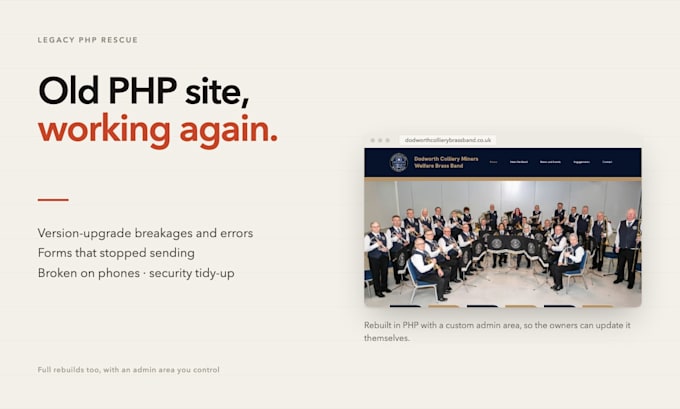 fix update and modernise your old php website