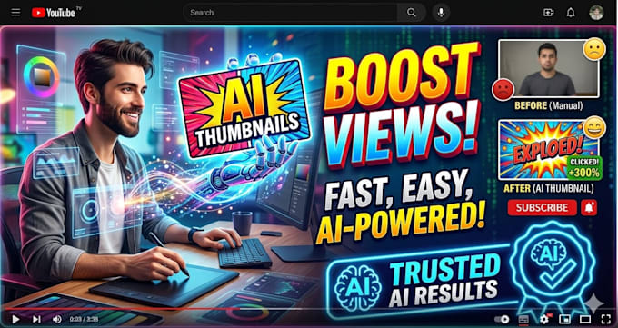 design click worthy ai youtube thumbnails