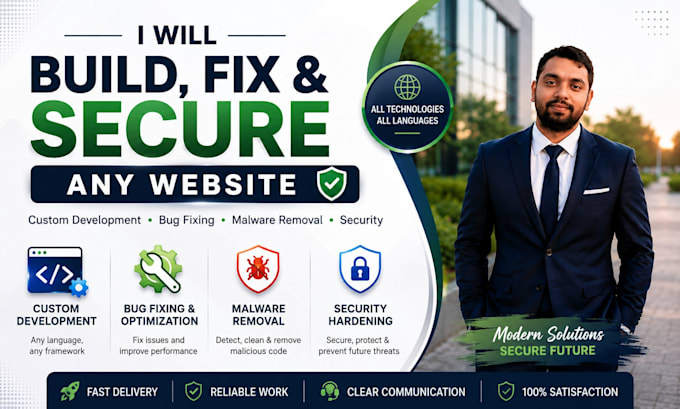build any website and remove malware