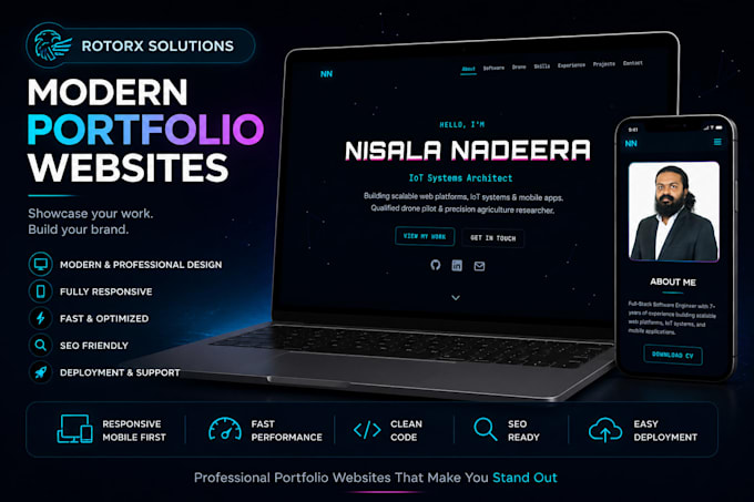 create a modern responsive portfolio website