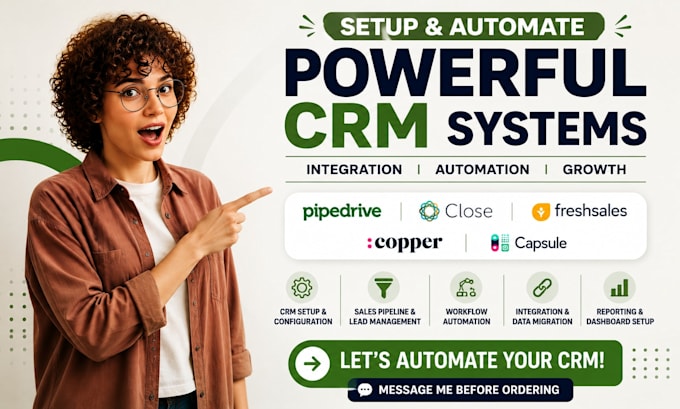 setup pipedrive, close io automation freshsales, copper, capsule crm integration