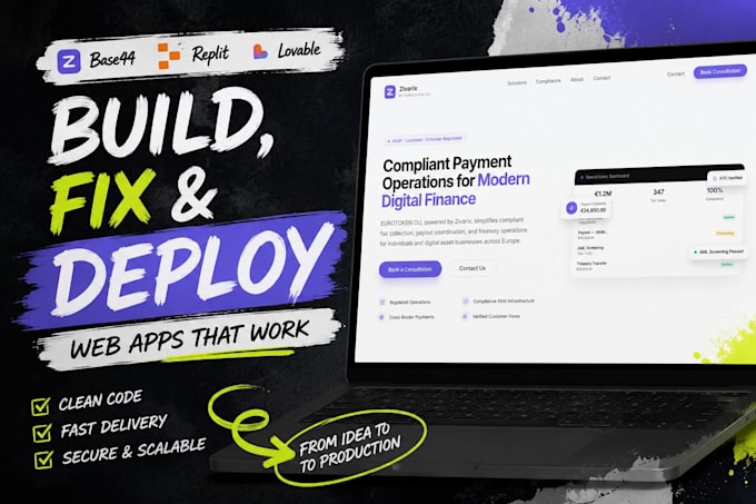 build or fix lovable, replit, base44 web apps