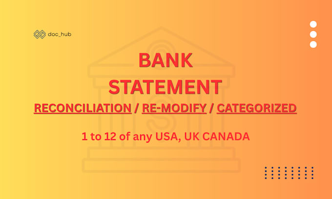 do bank statement, pdf conversion, bank reconciliation as you need
