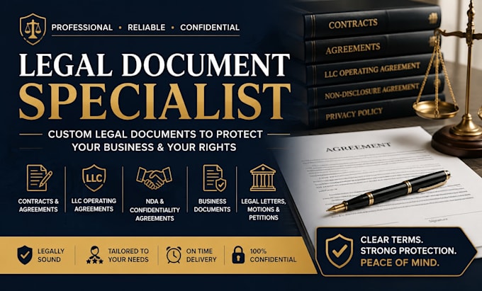 draft legal contracts, agreements, llc operating agreements and nda
