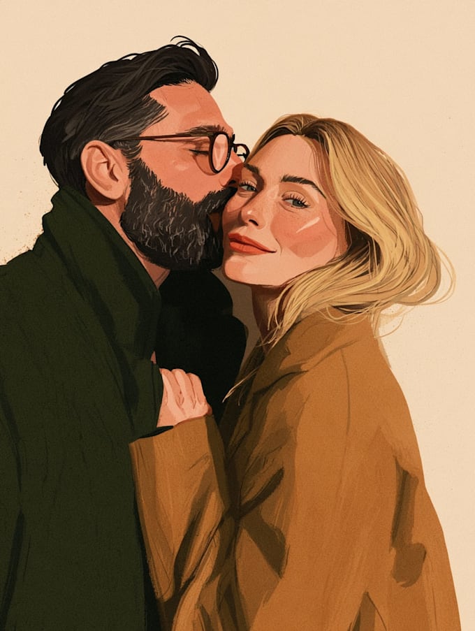 edit professional couple portrait illustration