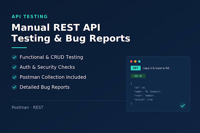 do API testing using postman and deliver a bug report