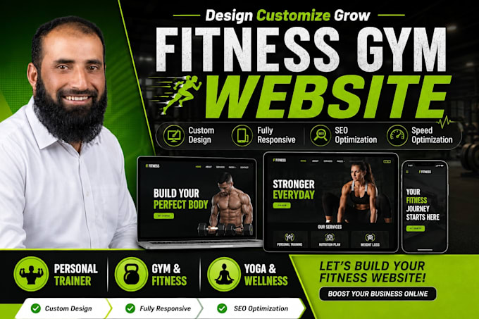 design a responsive workout and personal fitness website