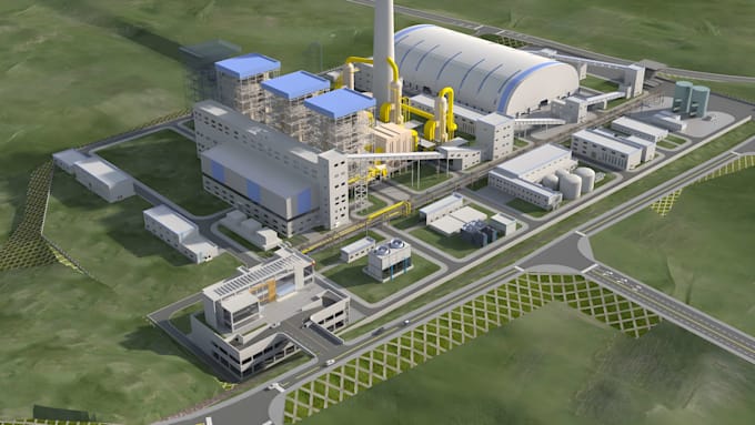 design power plant, oil refinery, and gas facility cgi visualization