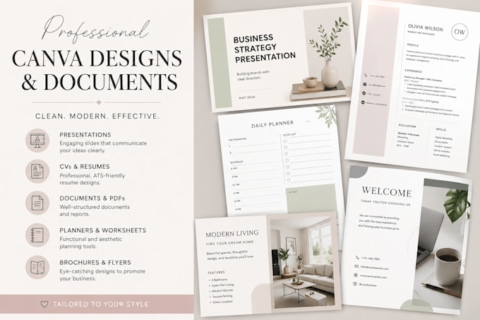 create professional canva designs and documents