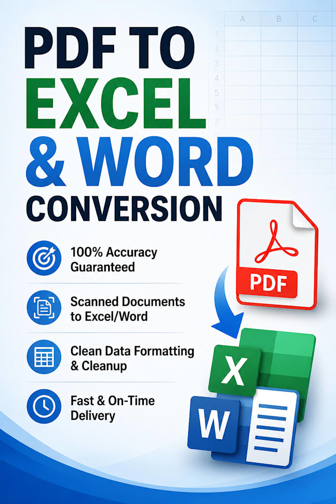 convert PDF to excel, word, or scanned documents accurately