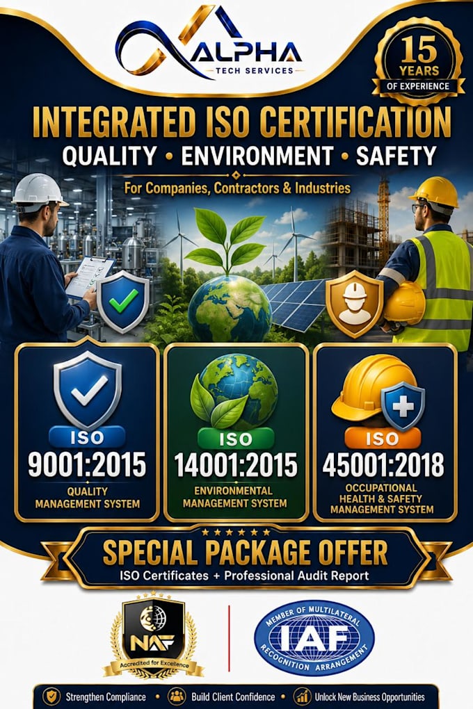 provide iso 9001 14001 45001 certification support