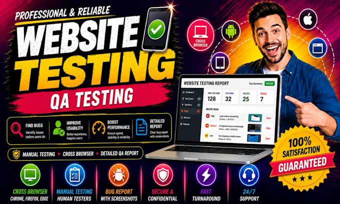 manual QA testing for your saas or ecommerce website and report bugs
