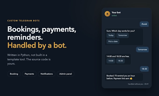 develop a custom telegram bot for your business