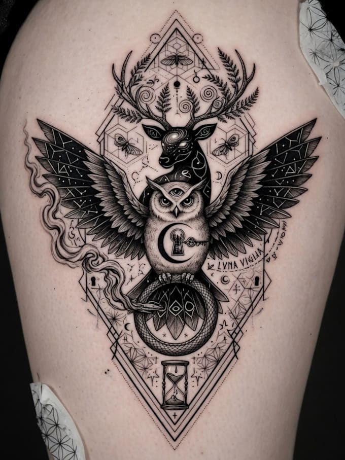 create custom tattoo artwork and illustrations