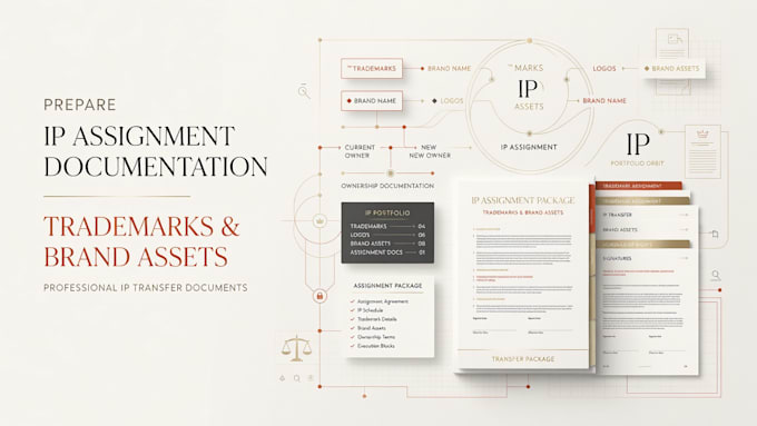 prepare IP assignment documentation for trademarks and brand assets