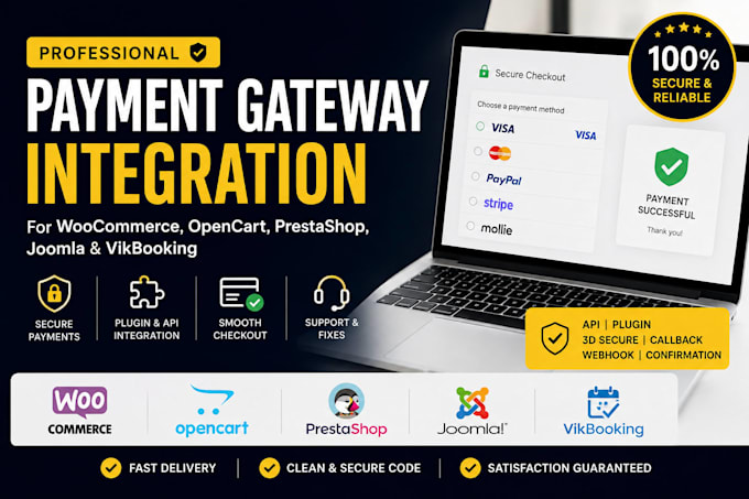 integrate any payment gateway plugin for woocommerce opencart vik booking vikwp
