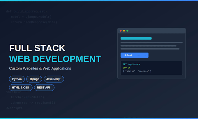 full stack website using django and python