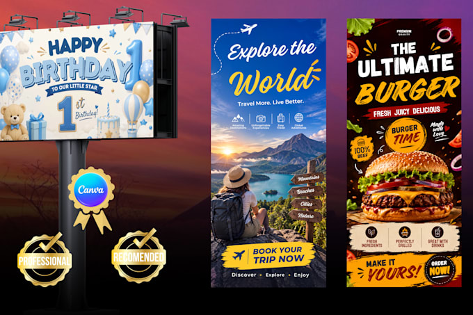 create professional posters and banners within 24 hours