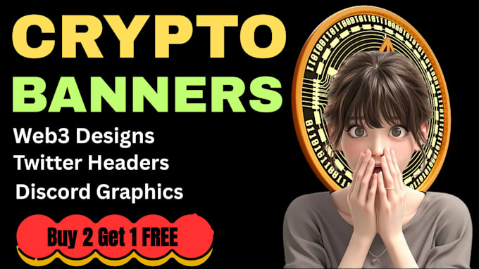design professional crypto banner, twitter header, and discord graphics
