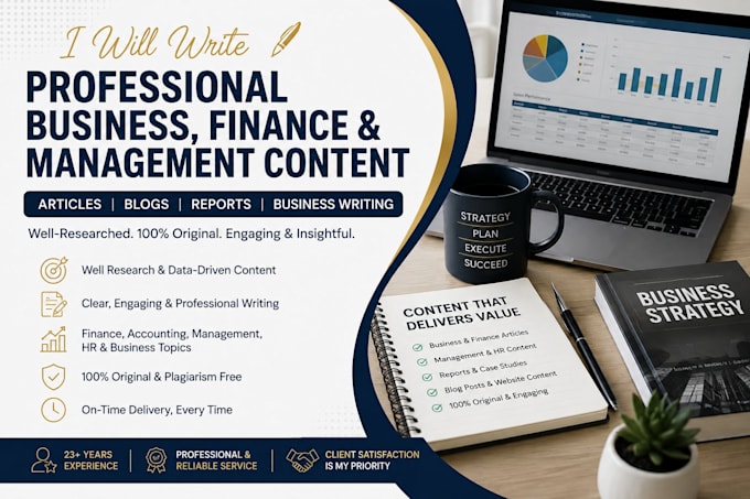 write business, finance and management content