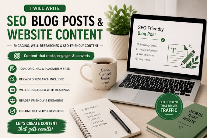write SEO health and wellness blog posts and articles