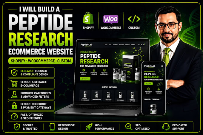 build a professional peptide research ecommerce website