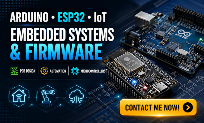 develop arduino, esp32, iot, embedded systems, firmware, custom pcb design