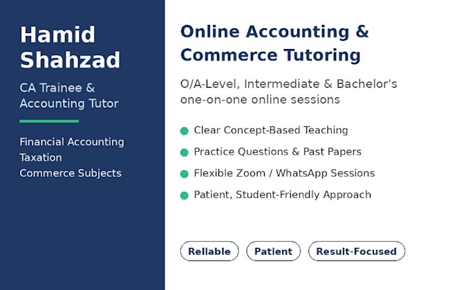 teach accounting and commerce subjects online