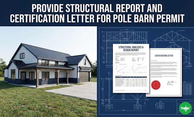 provide structural report and certification letter for pole barn permit