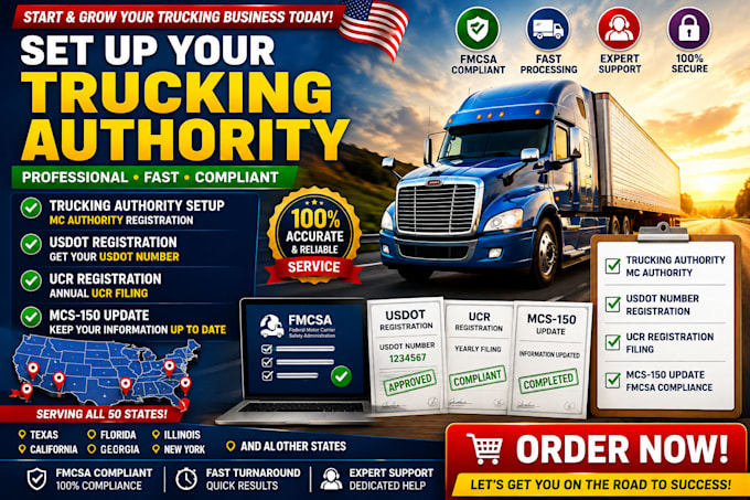 set up your trucking authority, usdot, ucr, and mcs150 update