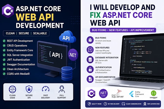 develop and fix asp net core web api