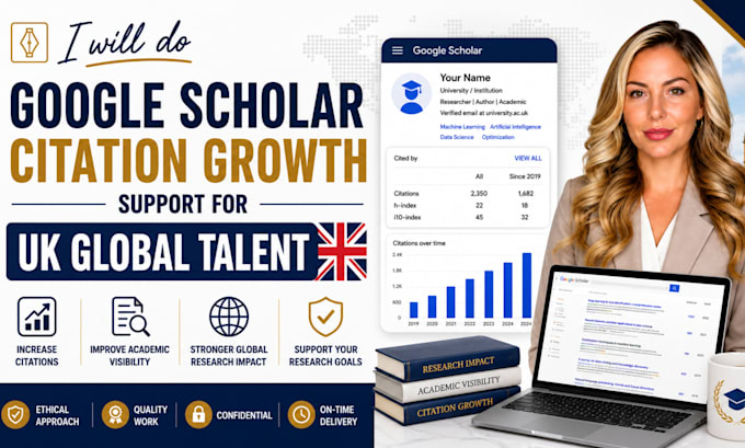 do google scholar citations growth for UK global talent visa success