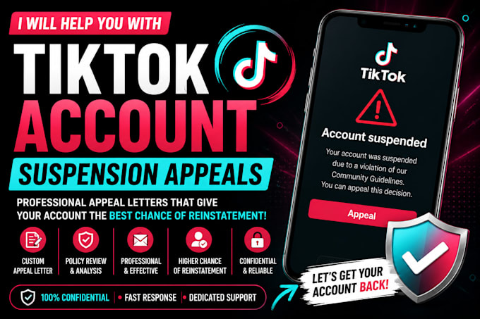 help you with tiktok account suspension appeals