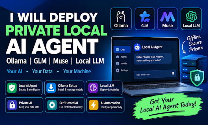 setup private local ai agent ollama offline ai agent llm muse glmmer self hosted