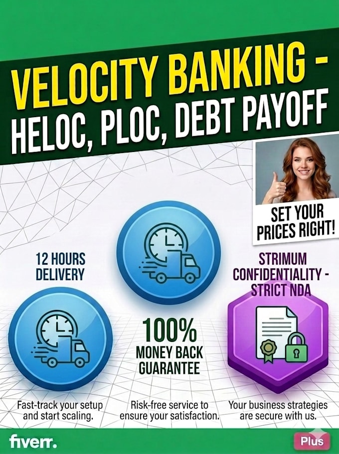 create a velocity banking debt payoff plan using heloc or ploc
