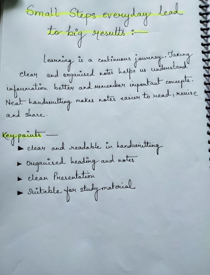 write handwritten notes, letters and quotes