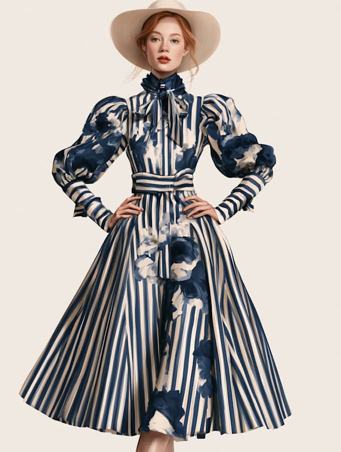 draw a professional fashion illustration