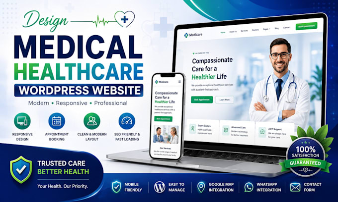 design medical healthcare wordpress website