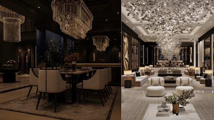 do 3d opulent 5 star hotel, boutique resort architectural visualization design