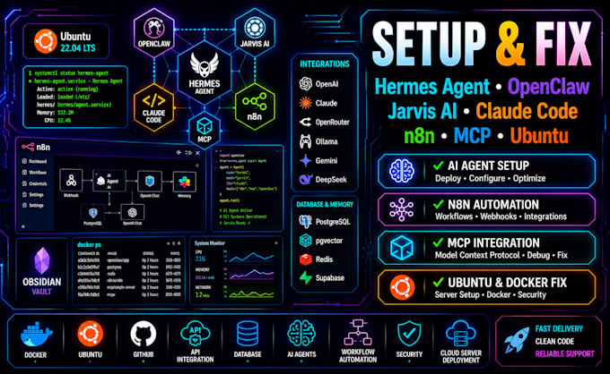 install fix hermes agent openclaw jarvis ai setup claude code ai open claw