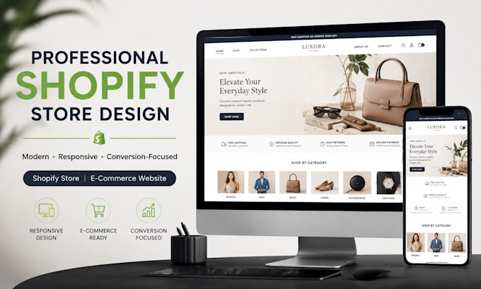 create a professional shopify store and website
