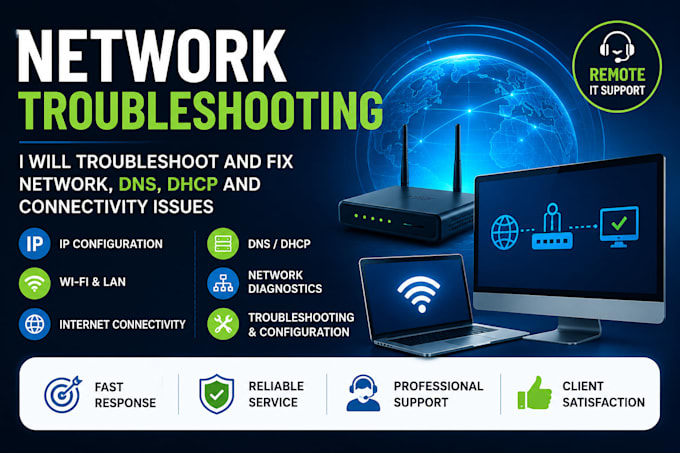 troubleshoot and fix network, dns, dhcp and connectivity