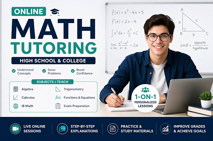 tutor you in algebra, calculus and geometry
