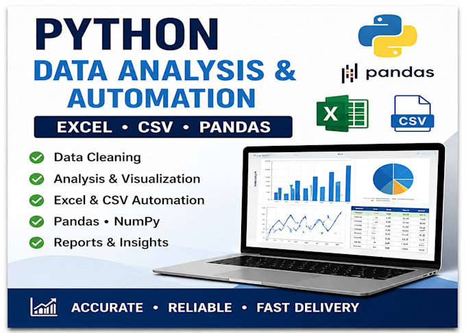 analyze excel and CSV data using python pandas numpy and automation