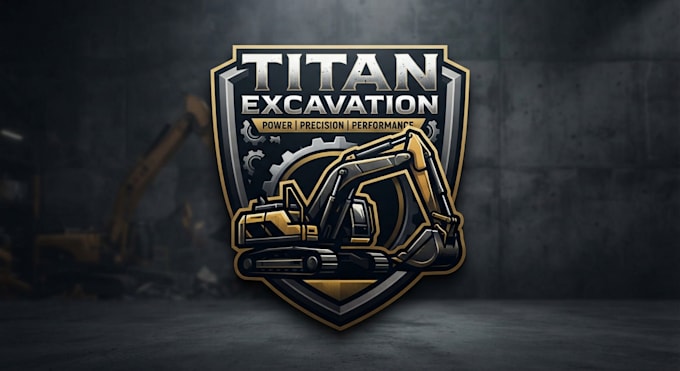 design a powerful excavator logo for your business