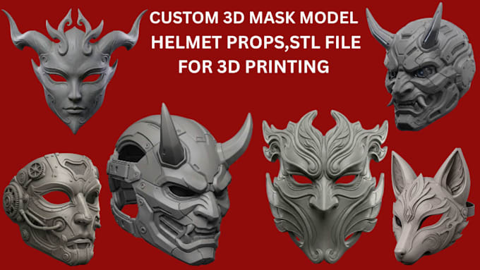 design custom 3d mask, helmet props, cosplay armor and stl for 3d printing