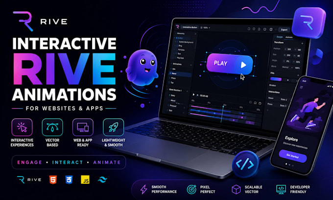 create interactive rive animations for websites and apps