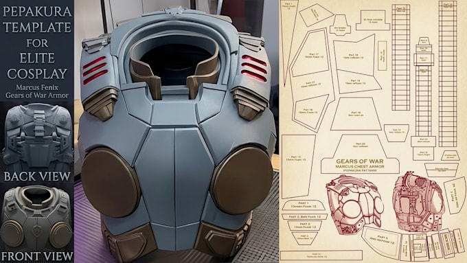 create custom eva foam cosplay armor, costume